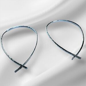 STERLING SILVER HAMMERED HOOP EARRINGS – WOMEN’S TEARDROP DESIGN